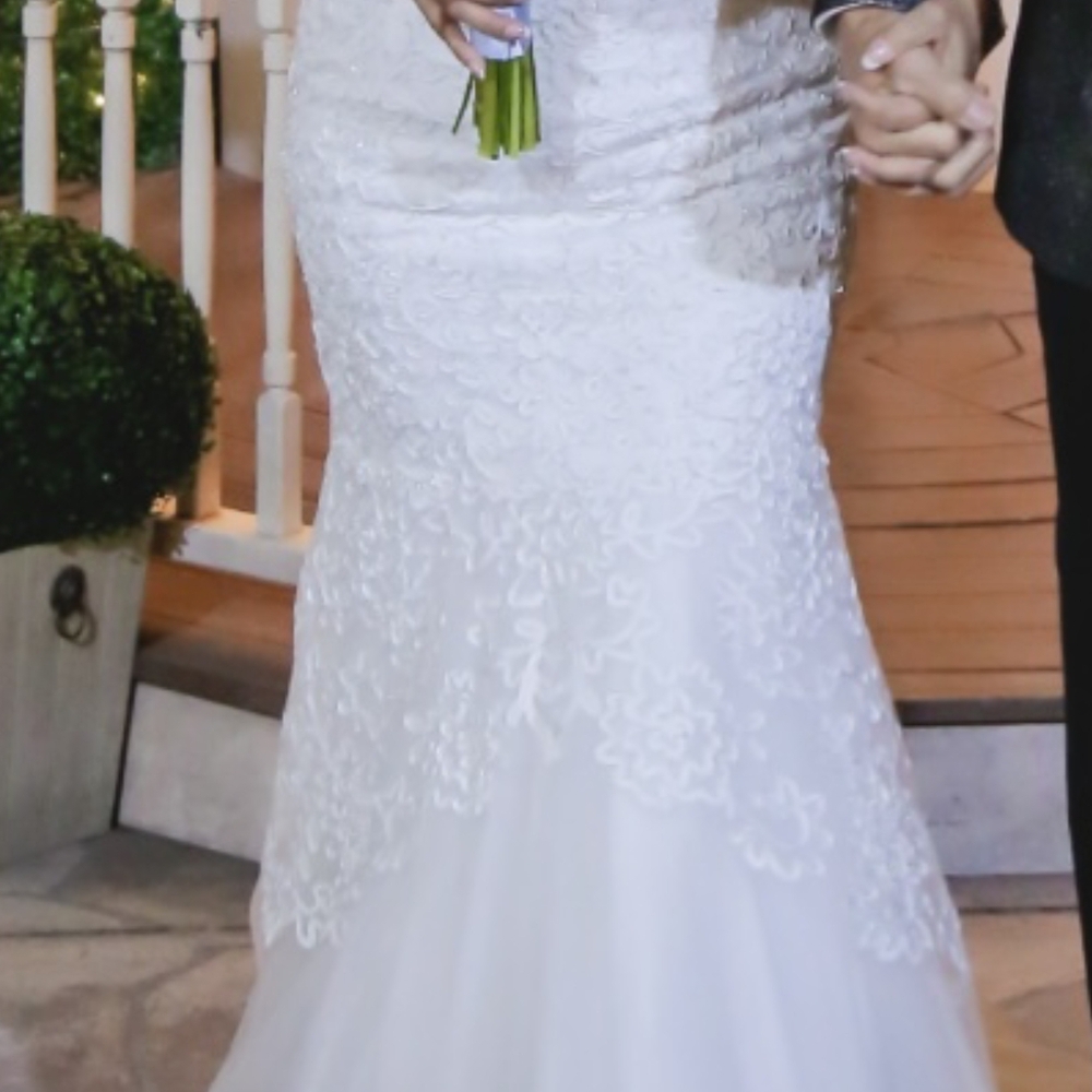 White Sequin Embellished Sweetheart Wedding Gown